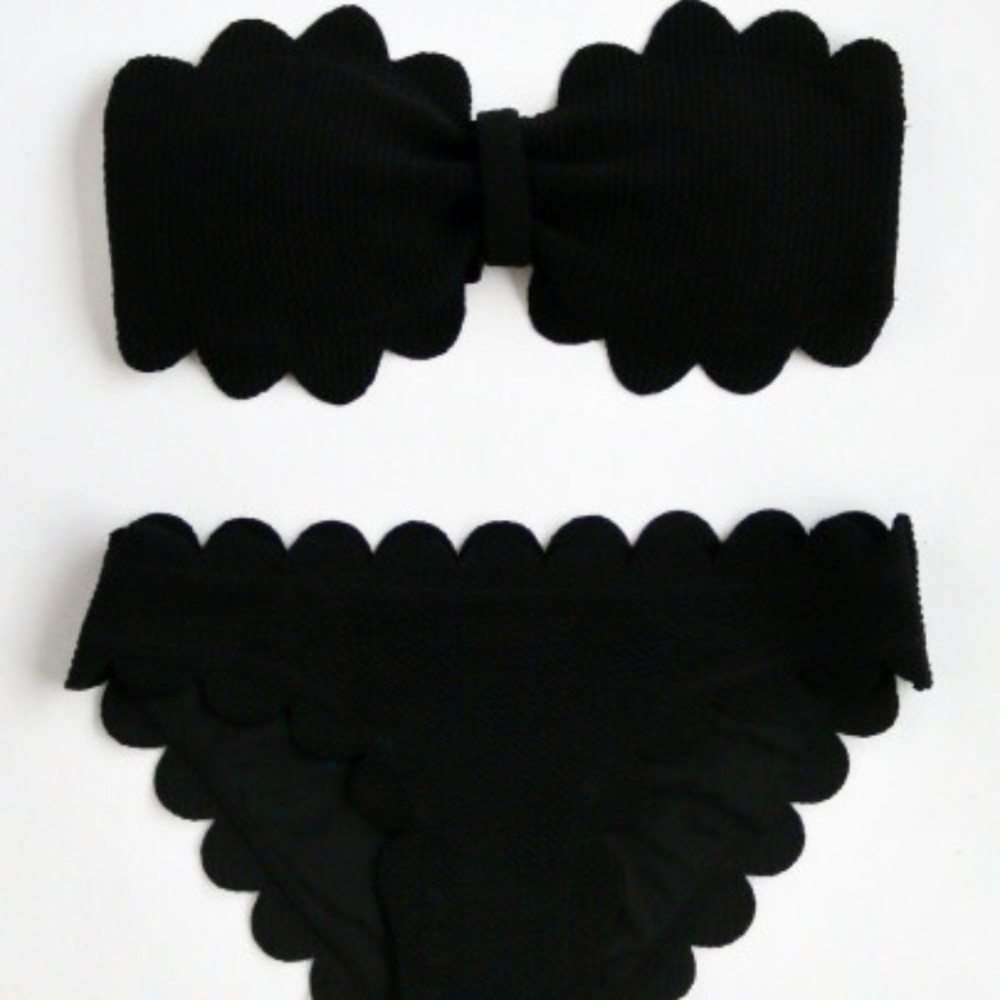 Black Scalloped Bikini Set 👙